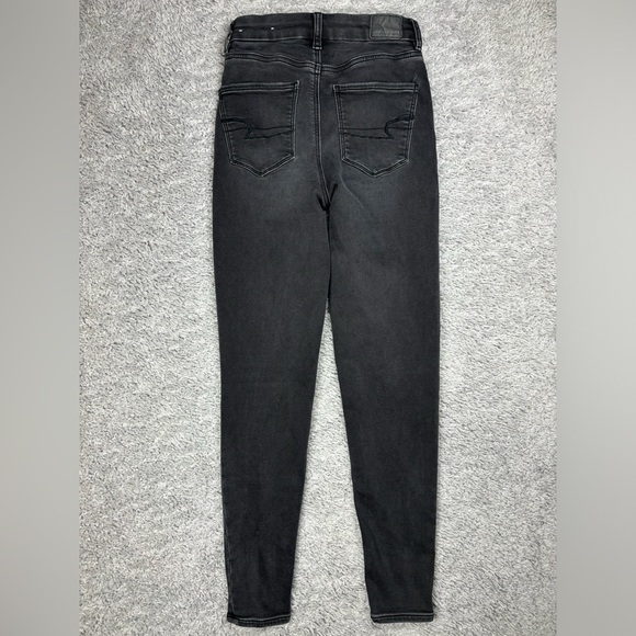 American Eagle Jeans Womens 2 Curvy Super High Rise Jegging Stretch Holes Grunge - Picture 5 of 5